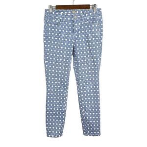 TOMMY BAHAMA Womens Violet Geometric Pattern Skinny Ankle Stretch Jeans‎ 28